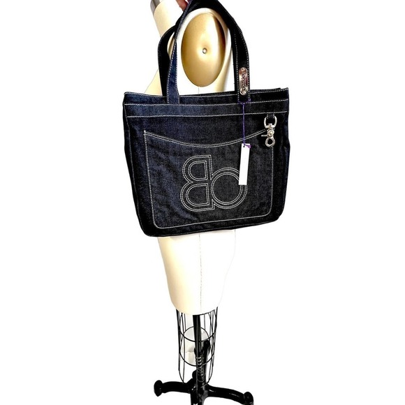 Botkier NWT Black Denim Tote Bag 2006 Model w/ Logo - Picture 7 of 7